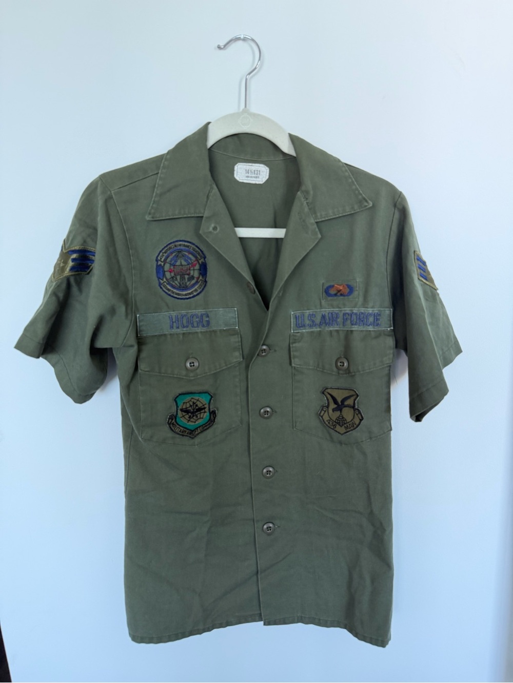 Vintage 1960’s Vietnam War Era USAF Poplin Field Shirt Men’s Medium
